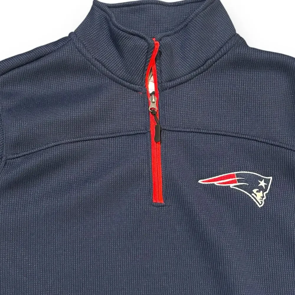 NWT New England Patriots NFL Team Apparel 1/4 Zip Size Medium Pullover Sweater - Picture 2 of 8